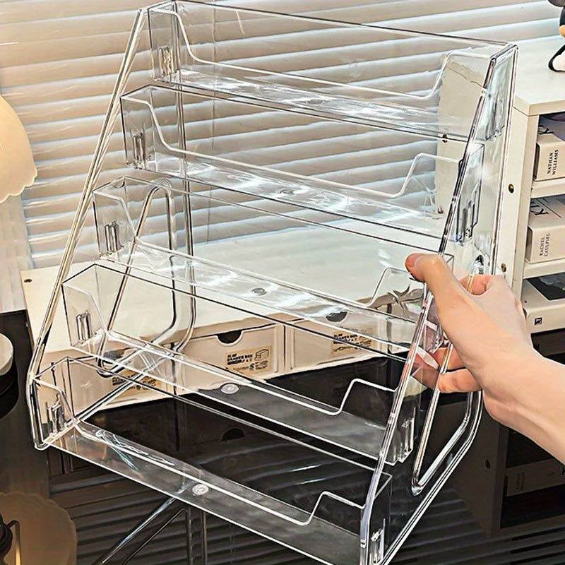 Bookshelf 5 Tier - 3/5 Tier Acrylic Bookshelf Detachable Desktop