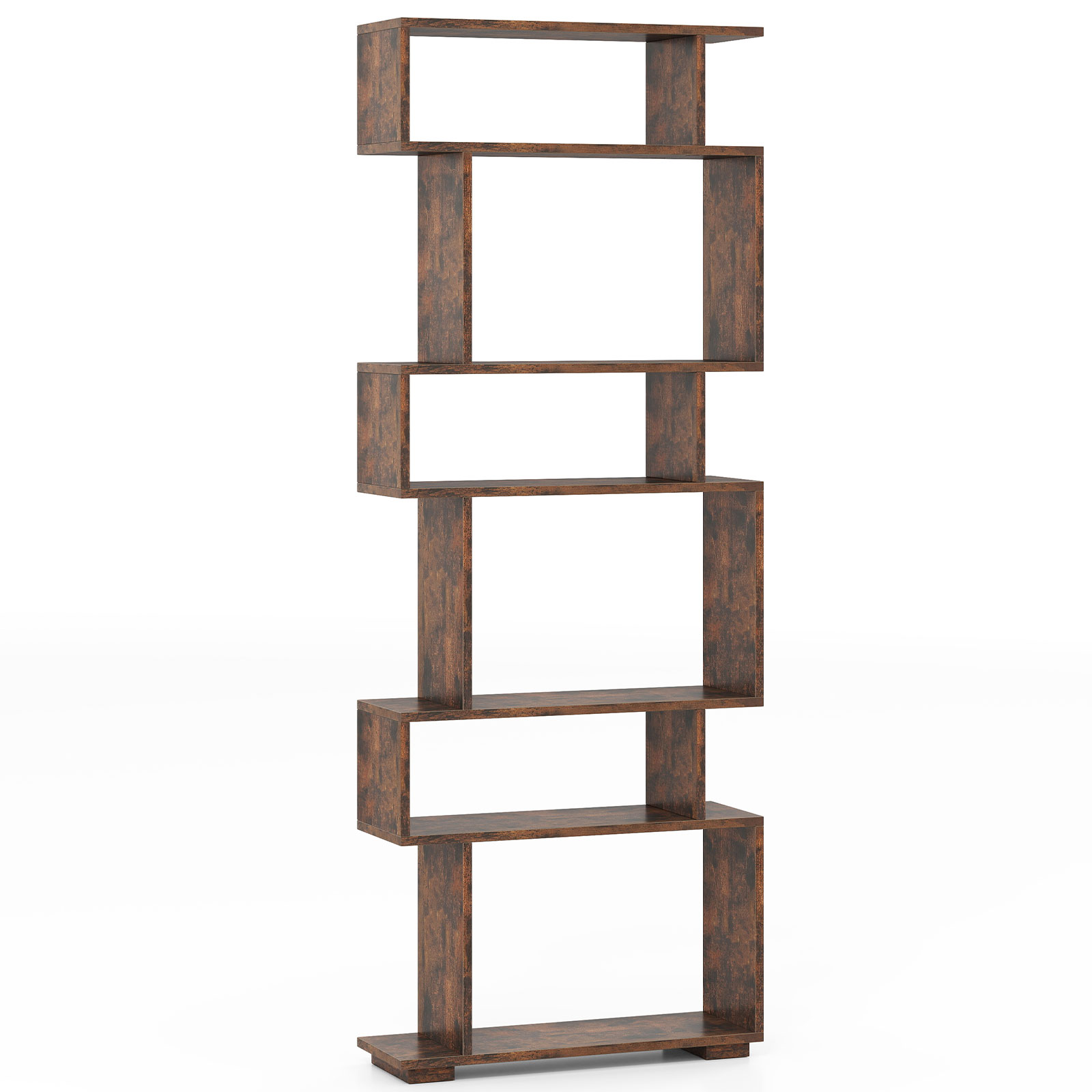 Bookshelf 5 Tier - 6-tier Storage Bookshelf S-shaped Geometric Bookcase