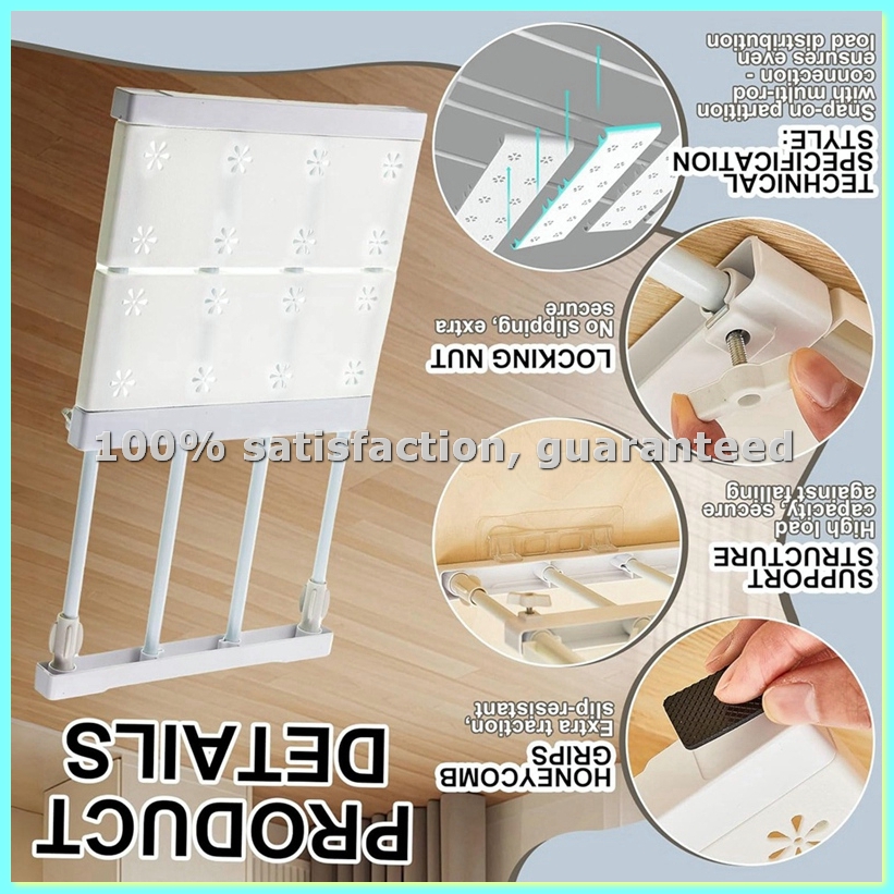 Locker Storage Metal - 4 Pcs Closet Tension Shelf Rod