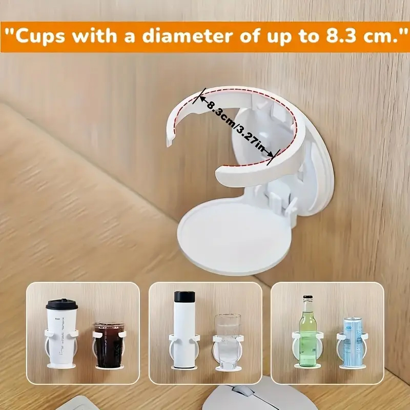 Wall Mounted Desk Fold - Folding Cup Holder Office Desk Cabinet