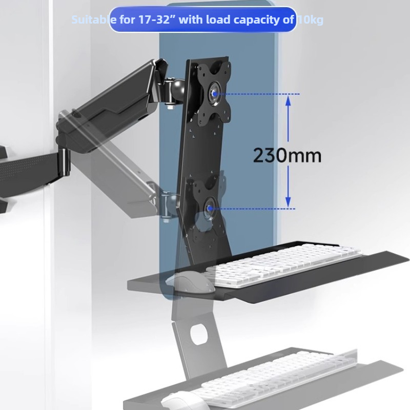 Wall Mounted Desk Fold - Heavy Duty Monitor Mount Rack Ergonomic