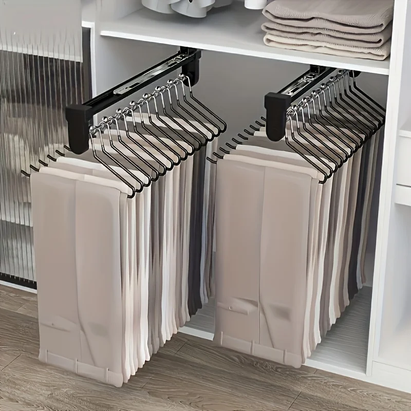 Locker Storage Metal - 1pc Pull-Out Clothes Storage Rod Adjustable