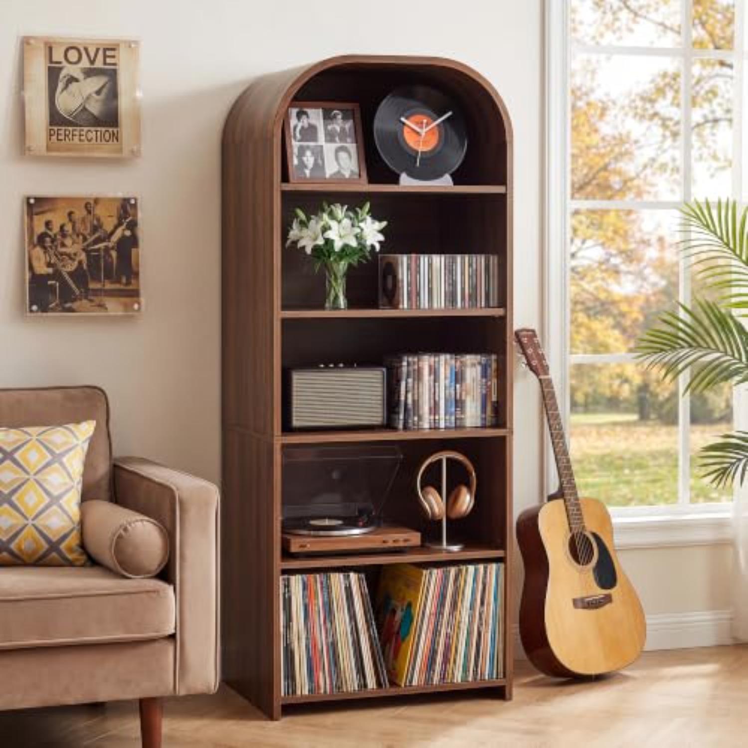 63'' Tall Record Player Stand, - огляд і ціна Bookshelf 5 Tier