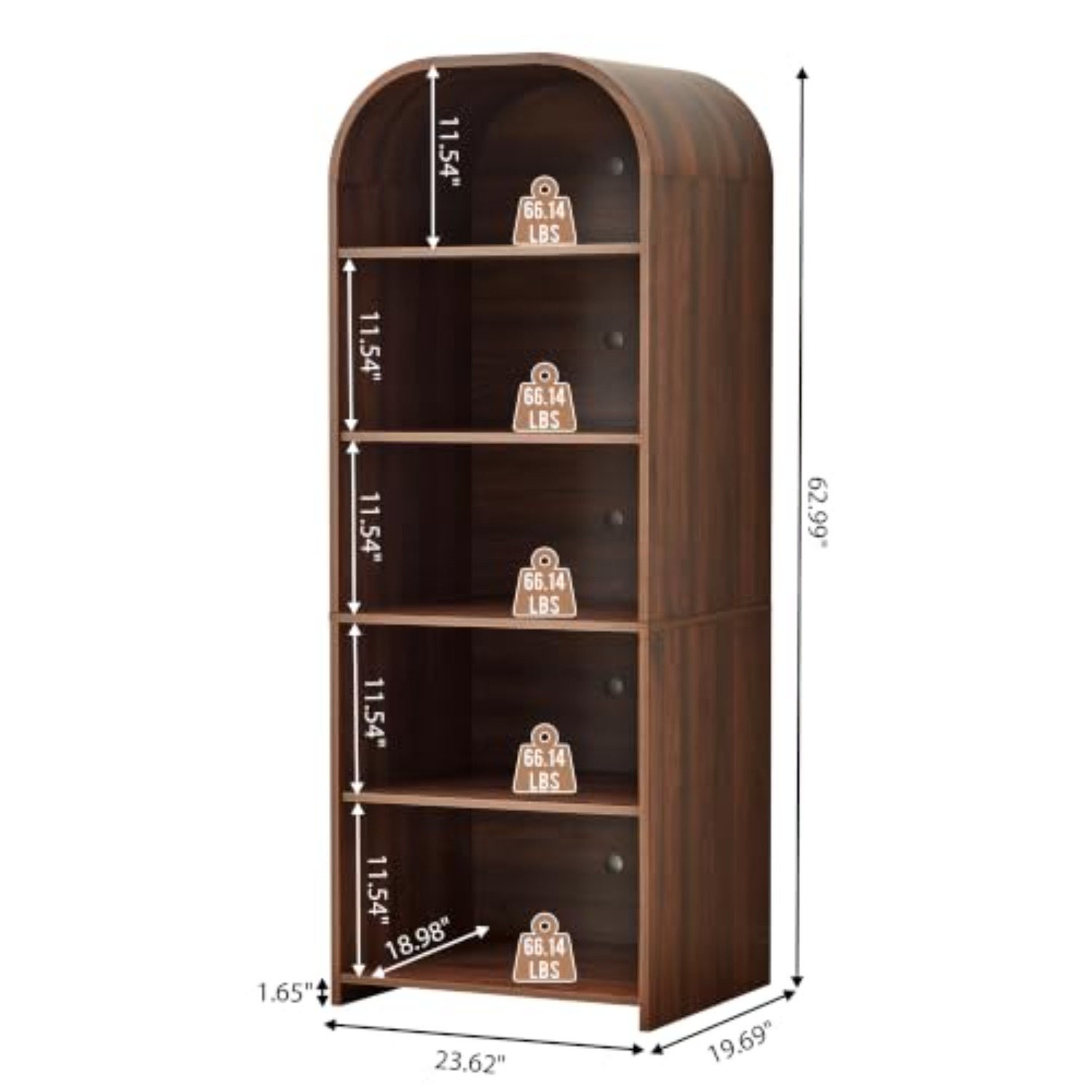 63'' Tall Record Player Stand, - огляд і ціна Bookshelf 5 Tier