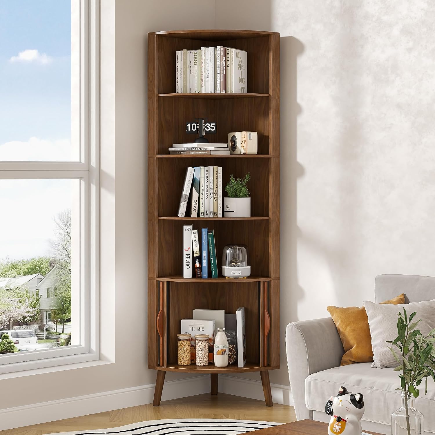 5-Tier Corner Shelf, 66.73''Ta - огляд і ціна Bookshelf 5 Tier