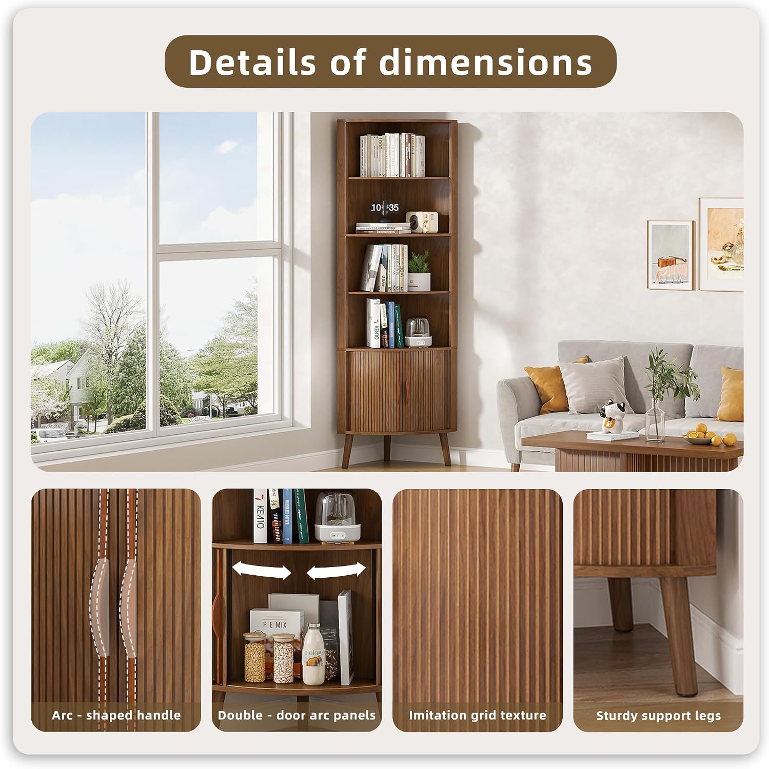 5-Tier Corner Shelf, 66.73''Ta - огляд і ціна Bookshelf 5 Tier