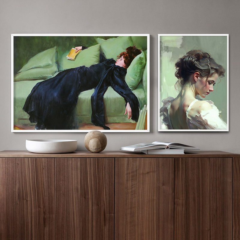 Girl Reading Vintage Oil Paint - огляд і ціна Office Furniture Hon