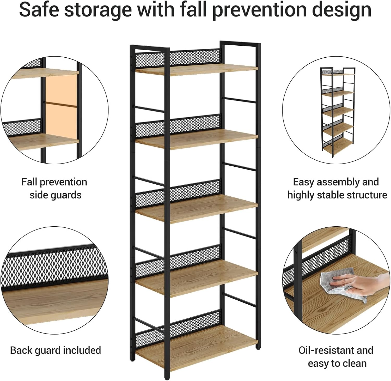 5-Tier Bookshelf Industrial Mu - огляд і ціна Bookshelf 5 Tier
