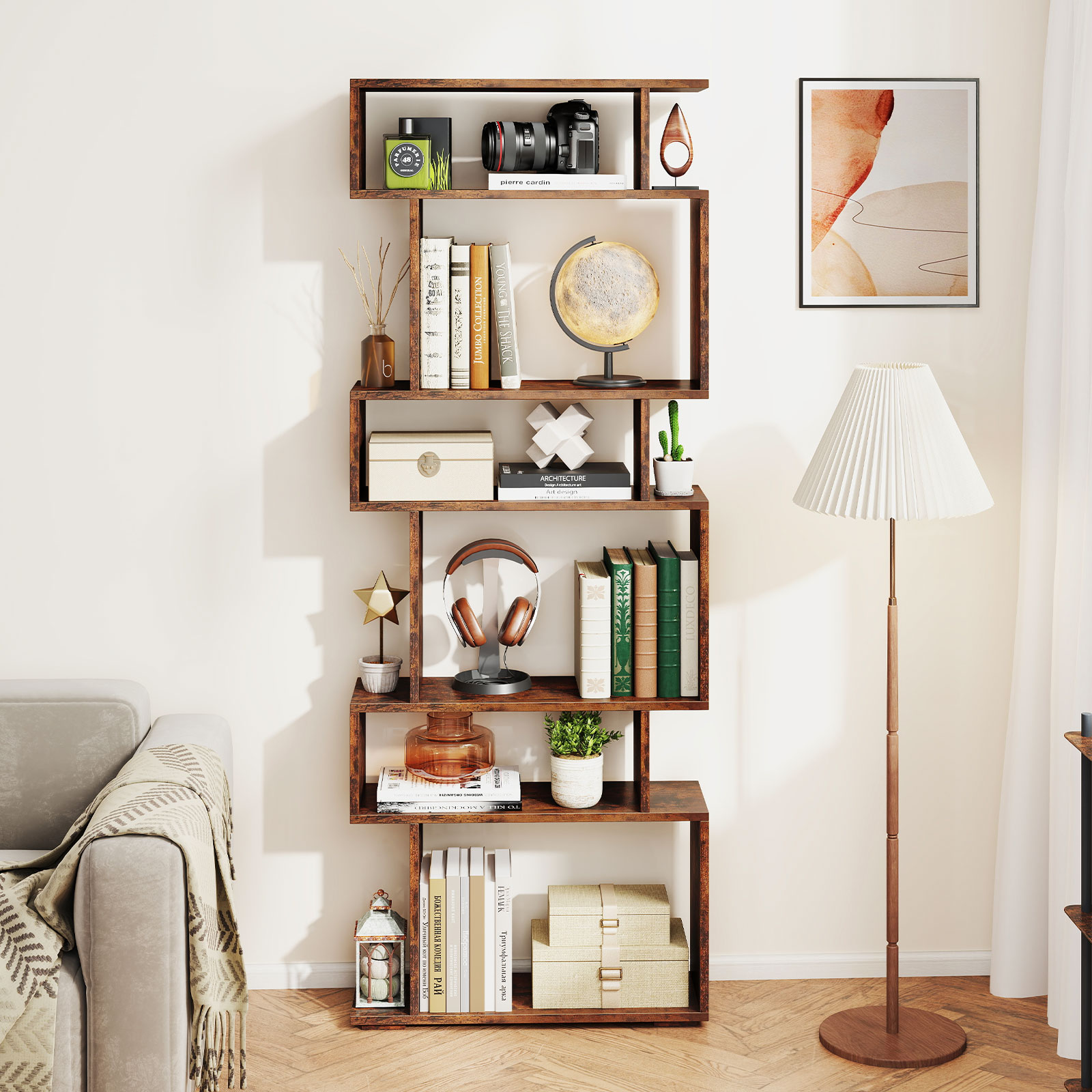 6-tier Storage Bookshelf S-sha - огляд і ціна Bookshelf 5 Tier