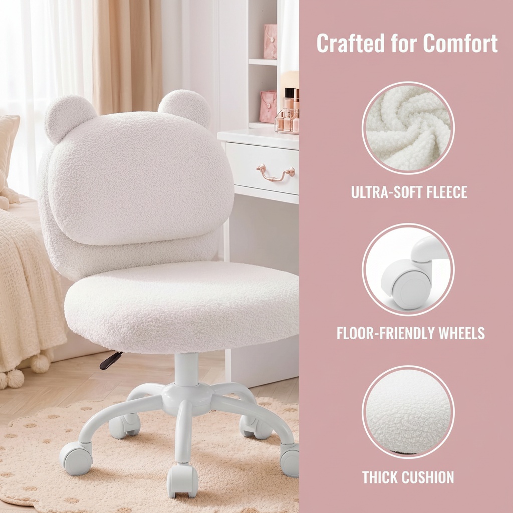 Vanity Chair, Cute Desk Chair, - огляд і ціна Office Furniture Hon