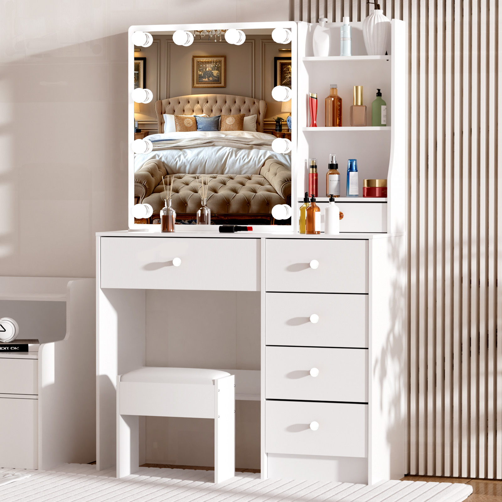 Modern White Makeup Vanity Des - огляд і ціна Office Furniture Okc