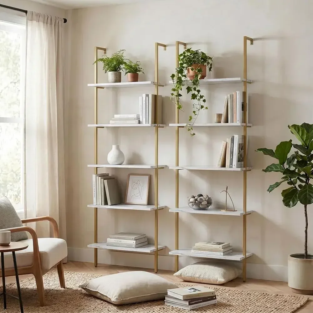 5-Tier White Marble Wall-Mount - огляд і ціна Bookshelf 5 Tier
