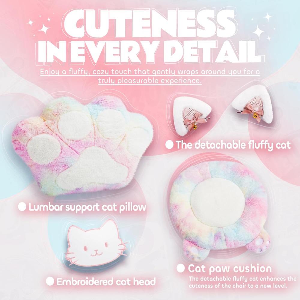 Gaming Chair Cute with Cat Ear - огляд і ціна Office Footrest Cushion