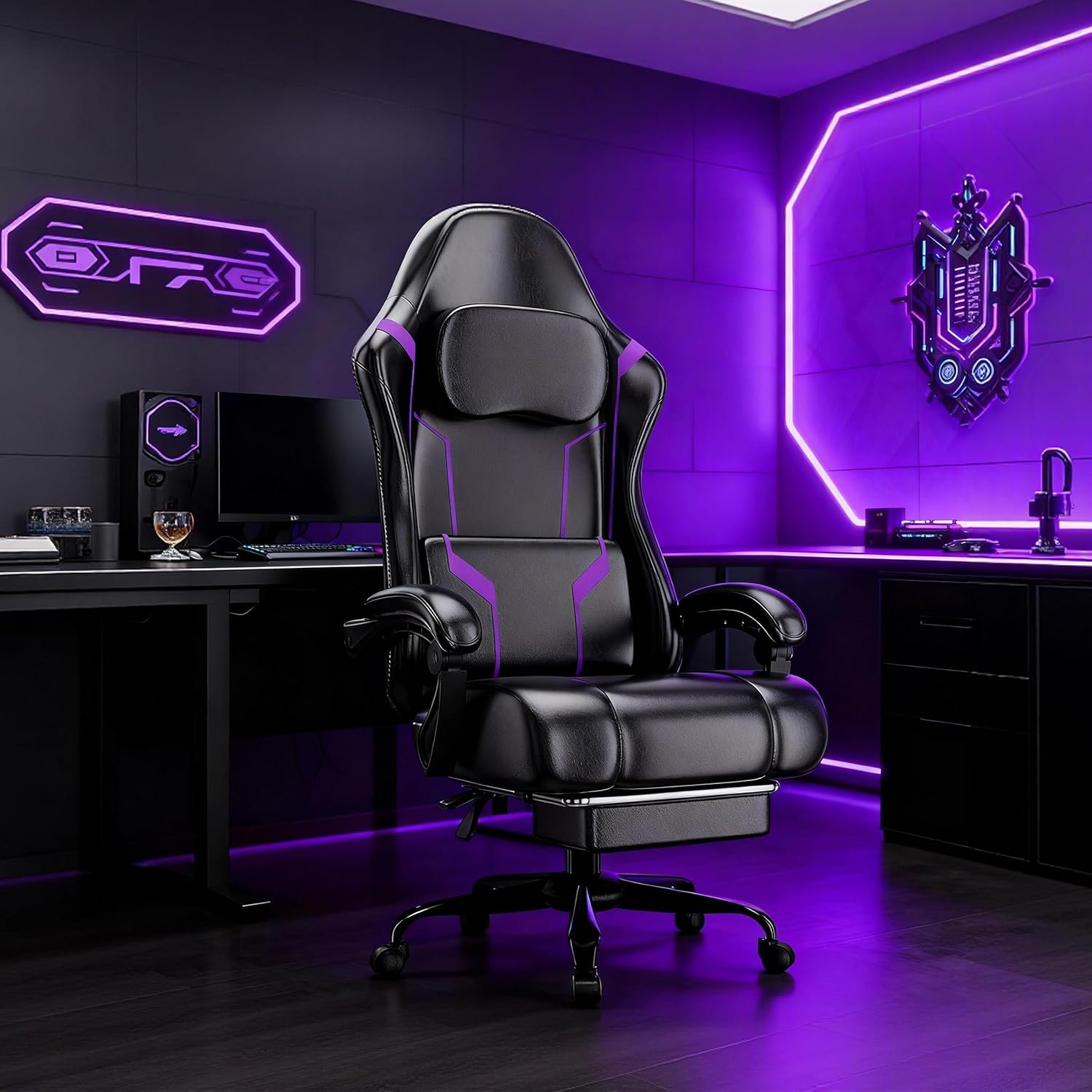 Ergonomic Gaming Chair with Po - огляд і ціна Office Footrest Cushion
