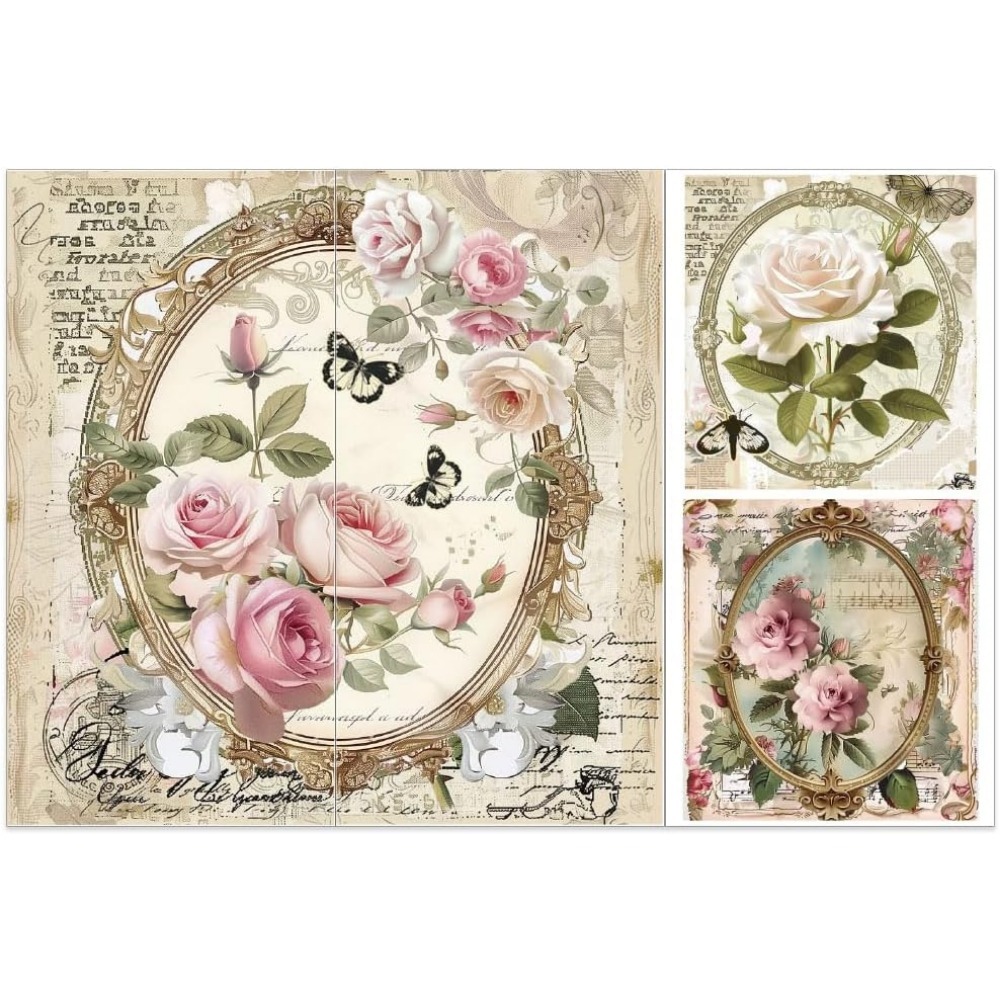 3pcs/Set Rose Rub on Transfers - огляд і ціна Office Furniture Loft