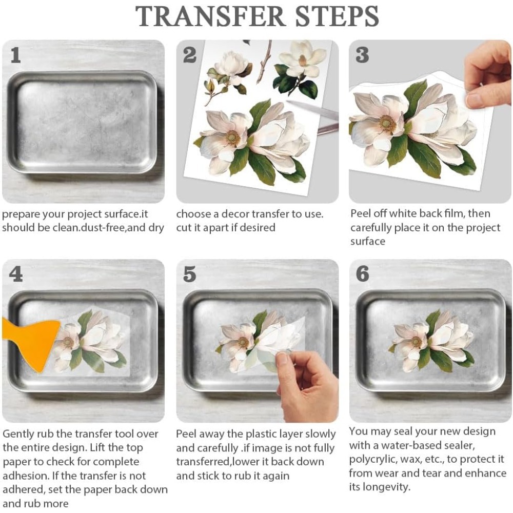 3pcs/Set Rose Rub on Transfers - огляд і ціна Office Furniture Loft
