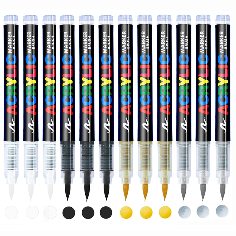 3Pcs Acrylic White Marker Brus - огляд і ціна Copic Marker Classic