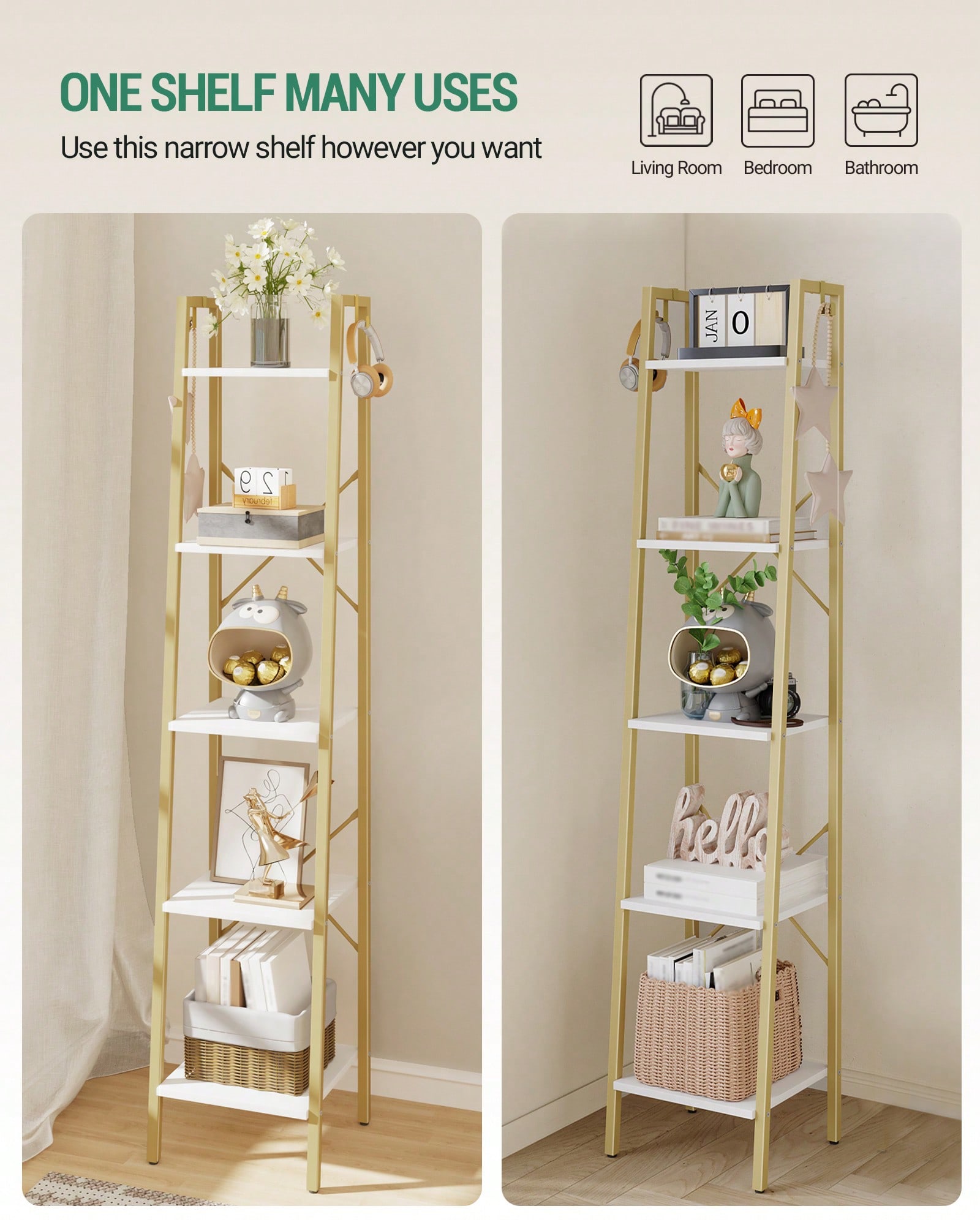 5 Tier Ladder Shelf Modern Gla - огляд і ціна Bookshelf 5 Tier