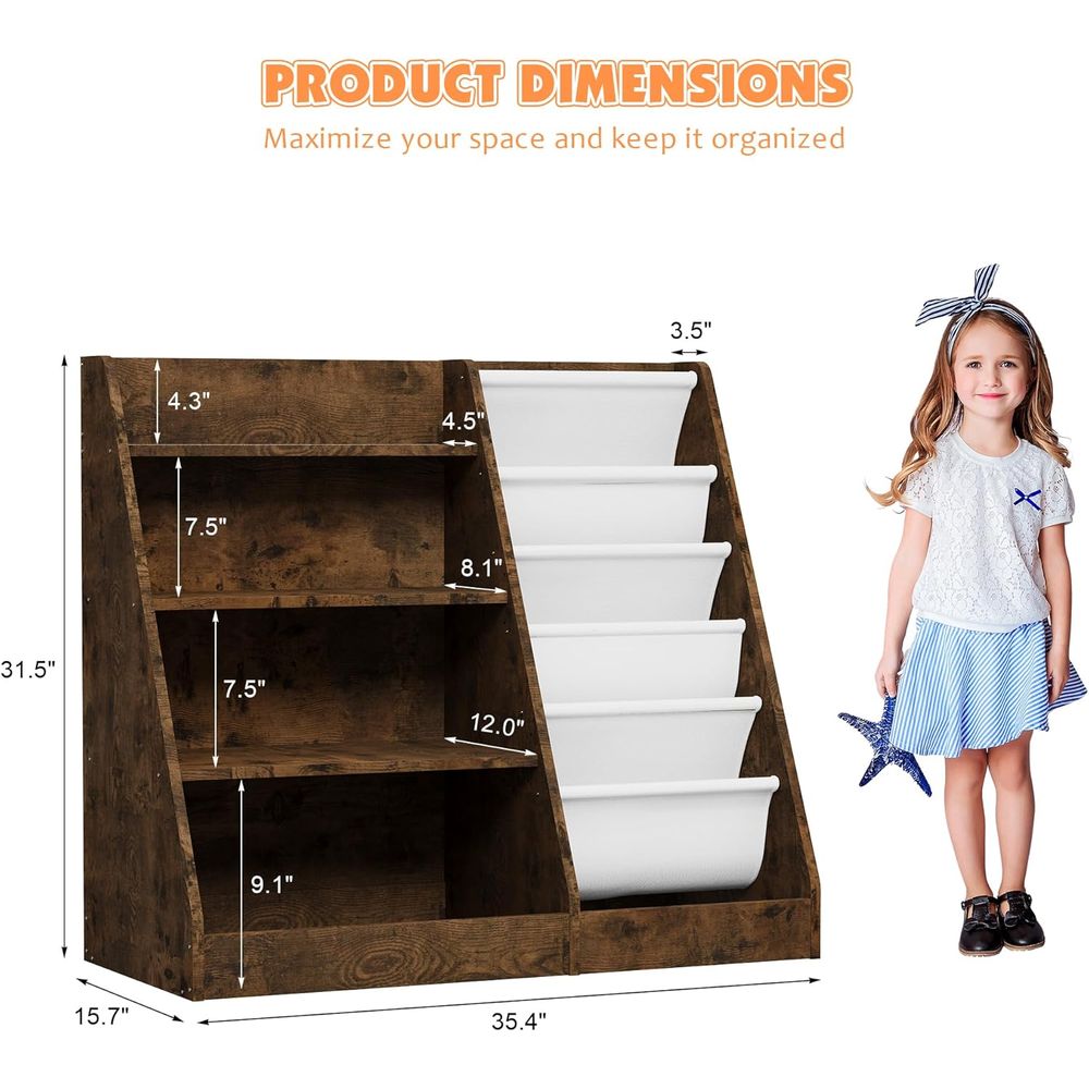 4-Tier Wooden Toddler Bookshel - огляд і ціна Bookshelf 5 Tier